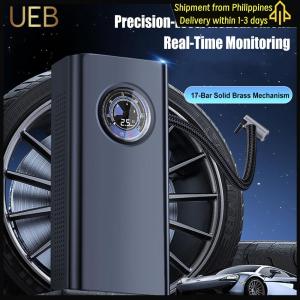 【UEB】 7.4V Portable Air Compressor Cordless & Handheld Tire Pump with Pressures Gauge Portable Air Pump for Car Motorcycle Balls and Bicycle