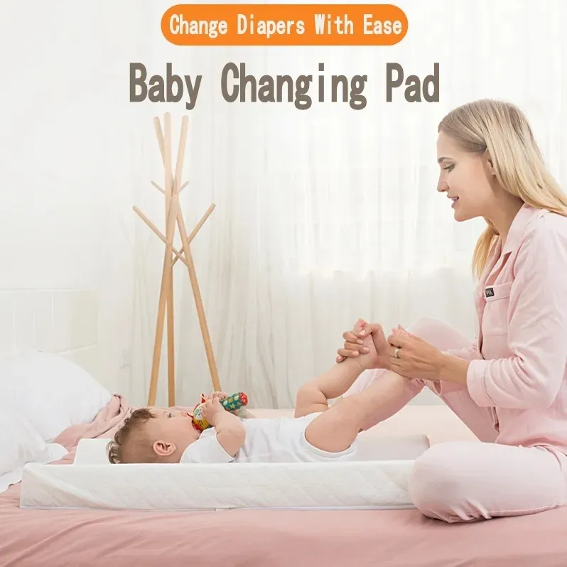 Baby Diaper Changing Pad Healthy Materials Waterproof Foam Mat Pad Outdoor  Portability Baby Massage Pad (Contoured wedge quilted mattress）