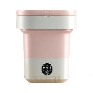 Efficient Folding Laundry Machine for Home or Travel Washer with Removable Drain Basket and Adjustable Washing Modes