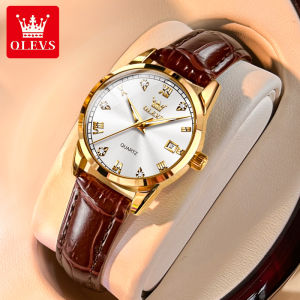 OLEVS watch for women original waterproof movement leather strap multifunctional luminous calendar women watch
