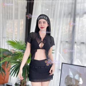 # 2443 ชุดเซ็ต 3 ชิ้น bikini บรา เสื้อคลุมและกระโปรง มีซับใน น่ารัก ชุดว่ายน้ำ บิกินี่ เซ็กซี่ กระโปรง เอวสูง ชุดว่ายน้ําผู้หญิง สไตล์เกาหลี