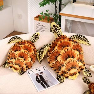 ROIO Cute Design Sea Turtle Plush Toy Soft Material 30cm Prone Cartoon Animals Gift Idea Lying Down Posture Simulated Turtle Hug Pillow Decor