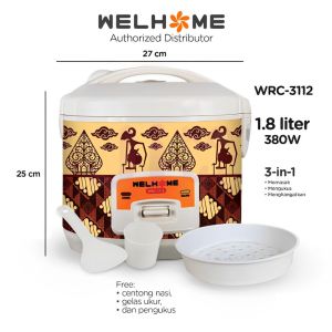 Mejikom WELHOME WRC-3111/3112 Penanak Nasi 18 Liter ( Bermotif ) - Welhome Magicom Kapasitas 18 Liter Rice Cooker 3in1  Magic Com Serbaguna