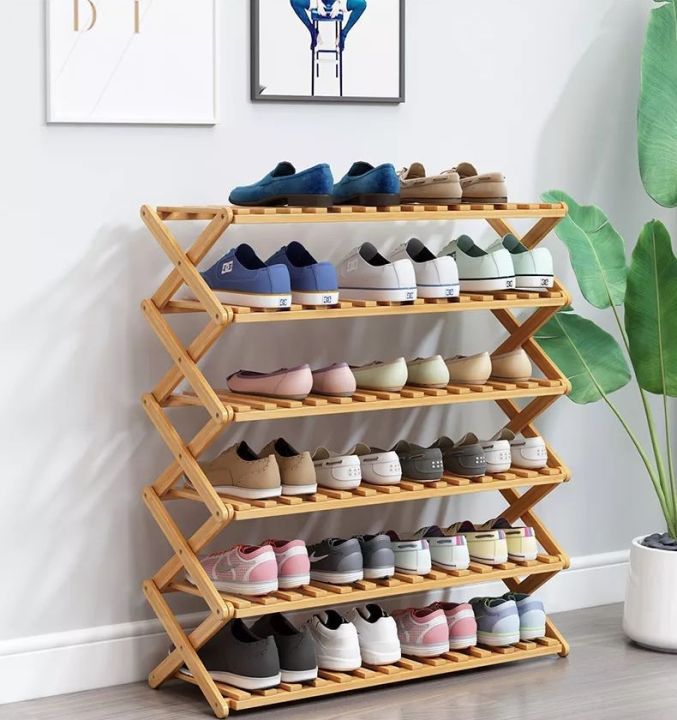 TJA Layer Modern Shoe Rack Custom Portable Foldable Bamboo
