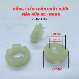 Combo 3 Đồng tiên nhẫn chặn Phốt nước Máy xịt rửa xe piston 12 nhẫn kim loại nhẫn nhựa đầu bơm máy rửa xe 5x12x18/20mm