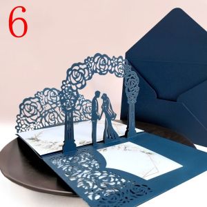 EDDY SONG 3D Wedding Invitation Pop up 18X13cm Greeting Cards  cut Creative Invite Card Wedding