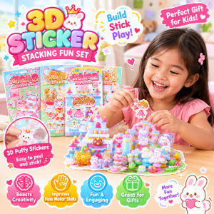 3D Crystal Stacking Stickers Kids Desktop Ornament Kawaii DIY Craft Sticker Set Girls Gift