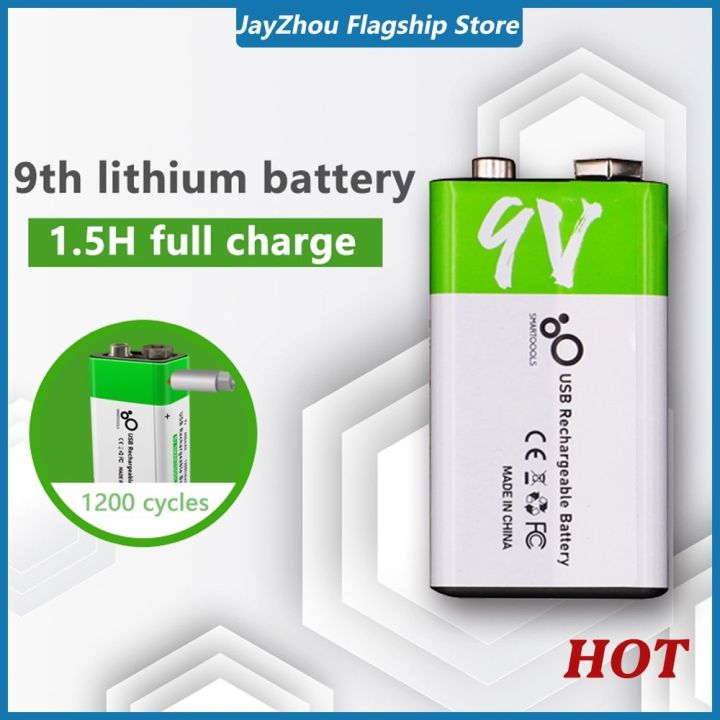 【COD】 650mAh 1200 times Li-ion 9V Rechargeable Batteries 9 Volt Type ...