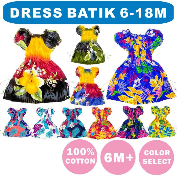 S:Pilih Warna] Gaun Batik Bayi Perempuan Tepi Pantai infant Dress