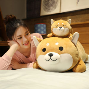 JOJO CASTLE Cute Shiba Inu Husky Plush Toys 50cm/65cm/75cm Lying Dog Stuffed Pillow Stuffed Soft Animal Dolls Children Baby Gift Stuff Toys for Girl