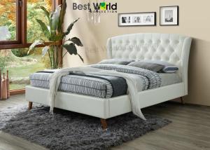 Best ANGEL CF 8683 Bed Frame of PU White / Grey - Queen / King size