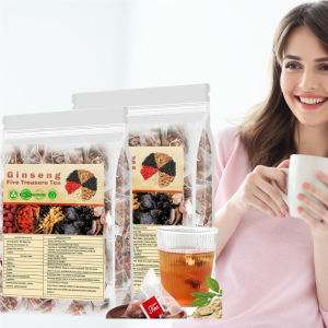 Ginseng Five Treasure Tea-Intentionalk Kidney Tea Formula Ginseng SIX Treasure Tea Ginseng Tea Kidney Cleansing Tea Wubao Tea