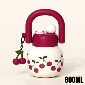 800ml Cute Water Bottle Large Capacity BPA-Free Leakproof Tumbler with Handle for Kids