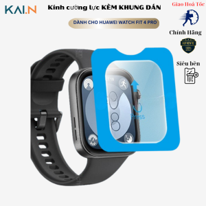 Kính cường lực Kai.N glass Clear cho đồng hồ Huawei Watch Fit 4 Pro kèm khung dán bo viền 25D trong suốt HD Clear
