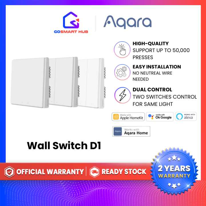 Aqara Smart Wall Switch D1 - Without Neutral- 2 Years Aqara Malaysia ...