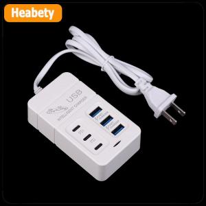 【2-3 ngày giao hàng】 1 cái chúng tôi cắm 6 cổng Multiport USB sạc 35W PD TypeC điện thoại di động sạc nhanh tường sạc TypeC USB HUB Adapter