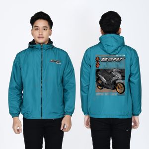 Jaket Casual Pria Wanita Terbaru Semi Waterproof Bisa Ganti Logo Sesuai Keinginan/Pakai Foto Sendiri