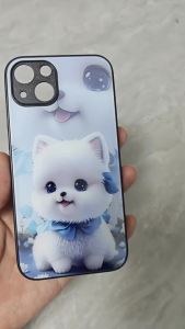 สำหรับ Apple iPhone 16 15 14 13 12 11 X 8 7 6Pro Max Plus เคสศัพท์กันตกน่ารักลายน้องหมาสีขาวหิมะ บุคลิกภาพทันสมัย