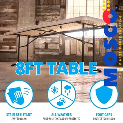 Lifetime 8ft Almond Table Adjustable | perfect for your home office outdoor activities and more!