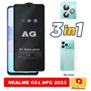 PROMO PAKET 3 INC 1 TEMPERED GLASS MATTE ANTI MINYAK FOR REALME 11 4G 2023 / REALME C51 NFC / XIAOMI REDMI 12 2023 / XIAOMI REDMI 12C / REALME C53 NFC / POCO M5 9H MATTE GLASS