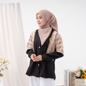 Kemeja Cassandra - Size S M L XL XXL 3XL 4XL ( LD 90 - 130CM ) Kemeja Jumbo Bahan Shakila Mix Katun
