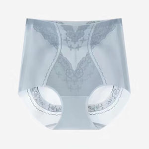 High Waisted Tummy Control Ice Silk Seamless Panties Women Breathable Cooling Shapewear Slimming Underwear