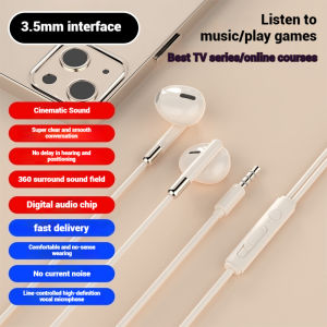 【Tipe-C Semua kompatibel】 3.5mm/Type-C Earphone Kabel Chip Digital dengan Mikrofon Hands-Free Calling Subwoofer Music