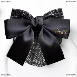 [COD] WEICHENG Vocational Nurse Airline Stewardess Hair Net Pocket Accessories Elegant Hair Bow Work Hairpin