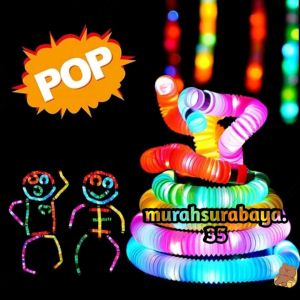 Mainan LED Light Up Pop Tube Pop Pipes | Mainan Lampu Viral Pop Light Up Murah 1 pcs Mainan Lampu Party Pop Light Up LED Tube Mainan Pipa Lampu LED