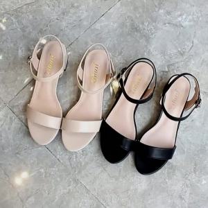 G7 Womens Sandals 2025 New Versatile One-Strap Chunky Mid-Heel Open-Toe Korean Style Summer Sandals High Heel Womens Shoes 7/7