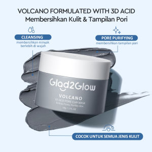 [Siap Kirim] - Glad2glow Volcano Clay Mask Stick Jar 30g 25g Masker Komedo Deep Pores Cleansing Mud