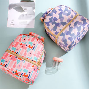 Cacibeno 2 Layers Cooler Bag Backpack Portable Thermal Insulation Lunch Bag For Breastmilk Storage Bag