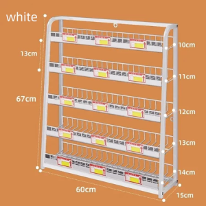 3/4/5 layer Shelves Multi-Purpose Storage Rack With Hook Storage Rack Storage Rack Box Organiser Mobile Display Casual snack Shelf Vegetable Sundries For Supermarket Storagerack Store Household Kitchen Organizer sink dish