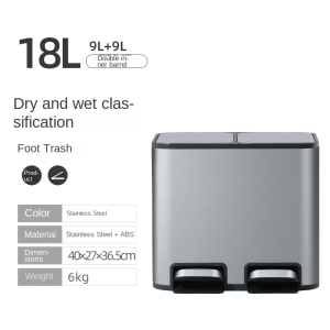 Kitchen trash bin with lid Large trash can Stainless steel Garbage Can Kitchen recycling trash tin