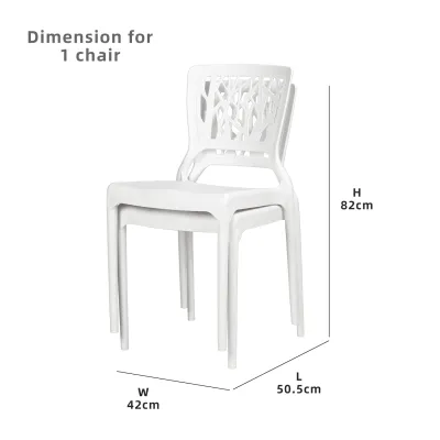 3V 2PCS Modern Stackable Dining Plastic Chair - 3VIZ701Y/3VEL701/3VEZ701