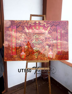 Tranh phòng thờ cửu huyền thất tổ Tranh Thờ Đức Lưu Quang tranh bàn thờ Tranh Gia Tiên tráng gương treo tường UT550