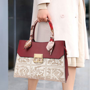 AIDRANI  Genuine leather womens handbag embroidered handbag fashionable and versatile cowhide one shoulder crossbody bag