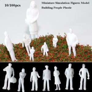PLLEWY 10/100pcs 1:75/1:50/1:42/1:30/1:25 Scale Miniature Simulation Figures Model White Color Plastic Building People Figures High Quality 1:300/1:200/1:100/1:150 Passengers Train Scenery