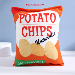 Đồ chơi cho Chó Mèo bằng bông hình bánh snack có kèn kêu chít chít - Love Pets Shop