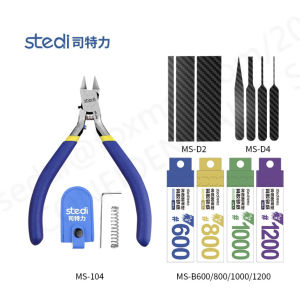 Single Edge Scissors Stedi MS-104 Carbon Fiber Sanding Plate Backing Sandpaper for Gundam Gunpla GK DIY Model Making Tool Water Mouth Pliers Smooth Cutting Double Limit
