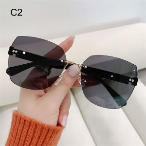K11SEQ 2022  Vintage UV400 Rimless Sunglasses Frameless Sun Glasses Gradient Sunglasses Women Shades