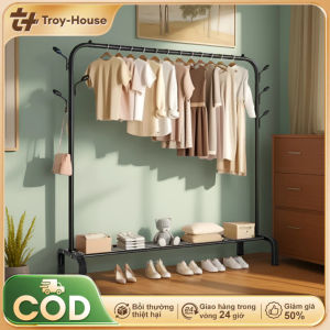 Kệ treo quần áo Sào phơi đồ đen/trắng Treo quần áo đơn giản Giá treo quần áo Bền chặt Vuadienmay