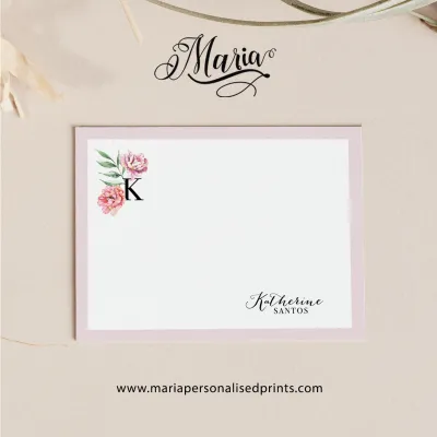 16 PCS / 22 PCS / 32 PCS Personalized Note Cards MONOGRAM-NC020