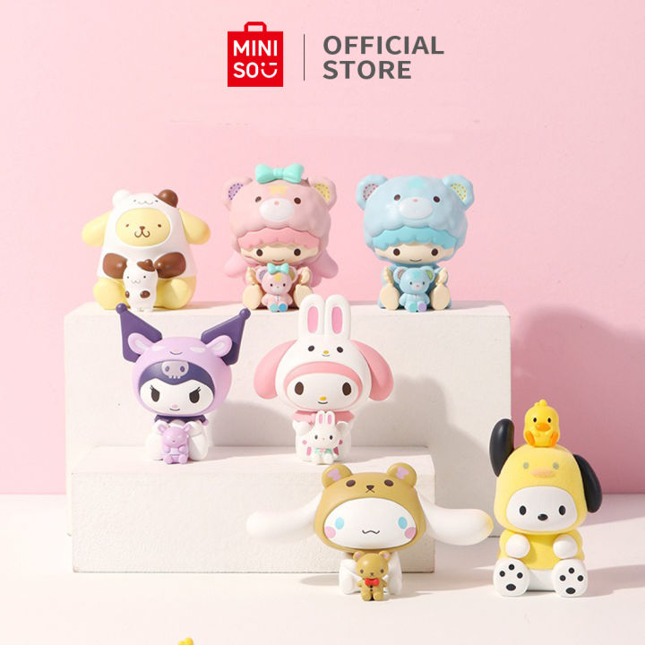 Miniso x Sanrio Blind Box Ornamen Kotak Buta Lucu Sanrio characters Hugging Friends Figure