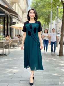 SALE BỎ MẪU - Đầm Trung Niên Trẻ Trung Thiết Kế Trang Nhã Thanh Lịch Sang Trọng Đi Tiệc Cao Cấp Cho Mẹ tm2168
