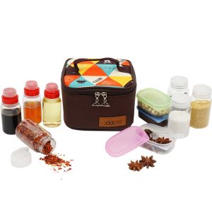 Bộ 10 hộp đựng gia vị CLS lọ gia vị dã ngoại có túi đi phượt cắm trại