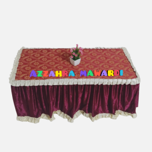 Taplak Alas Meja Tamu Motif Chenille II Warna Merah