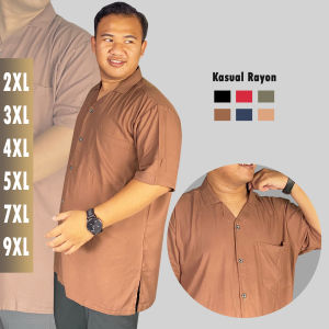 Kemeja  Rayon Jumbo  Dewasa Lengan Pendek