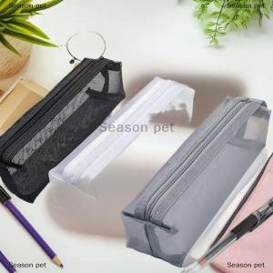 [COD] Season pet กล่องดินสอตาข่ายแบบใสกระเป๋าปากกาน่ารักเรียบง่ายสวยงามกระเป๋าจัดระเบียบอุปกรณ์สำนักงานสำหรับนักเรียนเครื่องเขียน