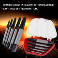 3-22mm 6pcs Broken Bolt Screw Extractor Remover Set Easy Out Drill Bits Tools Kit Strong Hardness. 